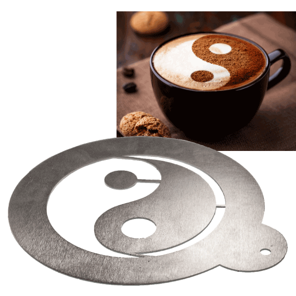 Cappuccino-Schablone »Yin Yang«