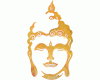 Metallbild Buddha, orange