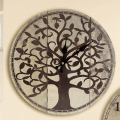 Wanduhr »Lebensbaum«, antik-braun, ohne Ziffern