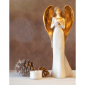 Engel »Herz« mit goldenen Flügeln 32 cm