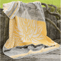 Kuscheldecke »Lotus«, gelb / grau, 200 × 140 cm