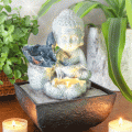 Kleiner Buddha-Zimmerbrunnen mit Beleuchtung