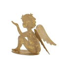 Metallfigur »Engel« goldglitzer, H 21cm, »Flügel nach Unten«