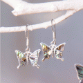 Ohrhänger »Regenbogen-Schmetterling« Abalone, Paar
