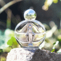 Weihwasser-Flasche Glas, rund Madonna Empfängnis 5,7 x 4,5 