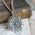 Silberanhänger Kompass mit Türkisen