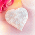 Selenit-Herz »Blume des Lebens«
