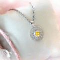 Silberanhänger »Sonne« mit gelbem Zirkonia