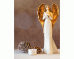 Engel »Herz« mit goldenen Flügeln 32 cm