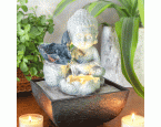 Kleiner Buddha-Zimmerbrunnen mit Beleuchtung