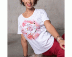 Shirt »OM Flower« Gr. L (42) weiß / rose / gold