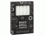 Spell Candles weiß »Happiness«, 12 Stück