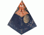 Hohe Orgonit-Pyramide Turmalin »Blume des Lebens«,  5x5x8cm