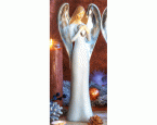 Herz-Engel klein mit Silberflügeln, H ca. 23 cm