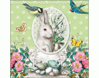 Premium-Servietten »Weißes Kaninchen« Ostern