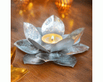 Teelichthalter silber »Magischer Lotusglanz«