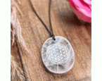 Energie-Amulett »Blume des Lebens«, Bergkristall, Ø ca. 3 cm