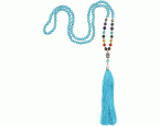 Türkisfarbene Mala-Kette mit 7 Chakra-Steinen, 108 Perlen