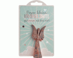 Kleine Holzfigur »Happy Angels« auf Karte