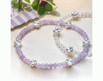 Lavendelquarz-Armband »Glücksklee«