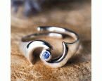 Ring der Erdgöttin - mit blauem Saphir, Silber