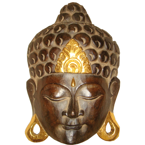 Buddha-Maske Gold, Ø 35 cm