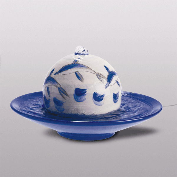 Duftbrunnen »Dolphins«, Keramik, blau-türkis