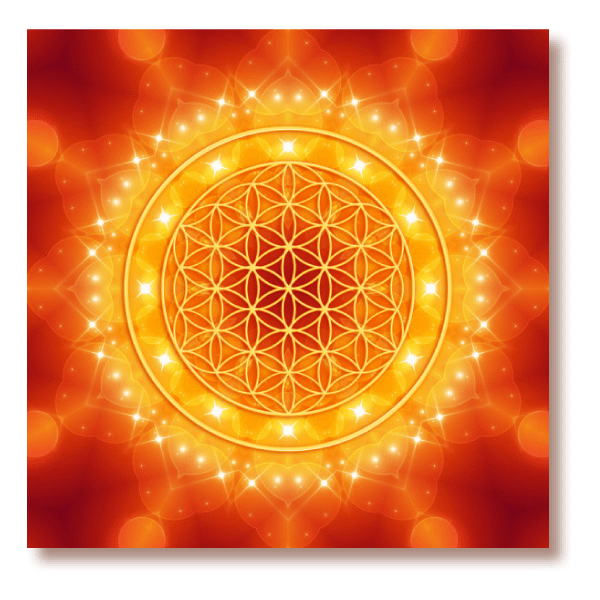 Leinwandbild »Blume des Lebens - Goldene Lichtenergie«