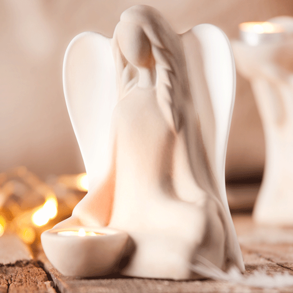 Engel »Lucina« mit Teelichthalter - Keramik