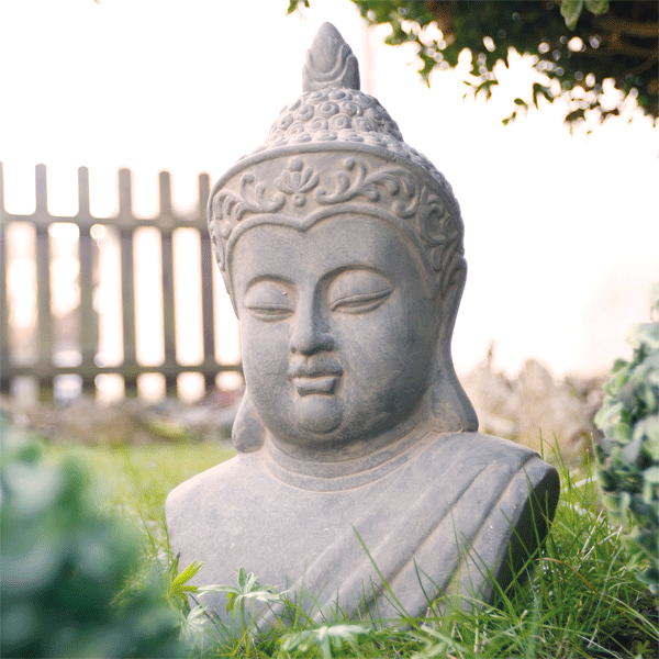 Terrakotta-Büste »Buddha«, grau, H ca. 35cm