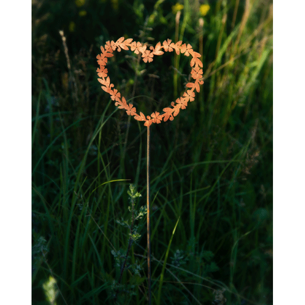 Herz »Immergün« Pflanzenstecker, 100cm