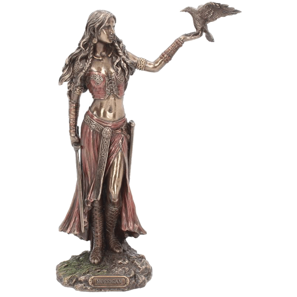 Statue Keltische Göttin »Morrigan mit Rabe«, H 28 cm