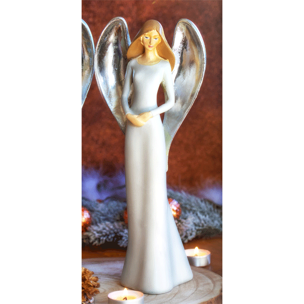 Engel der Anmut mit Silberflügeln - 32 cm