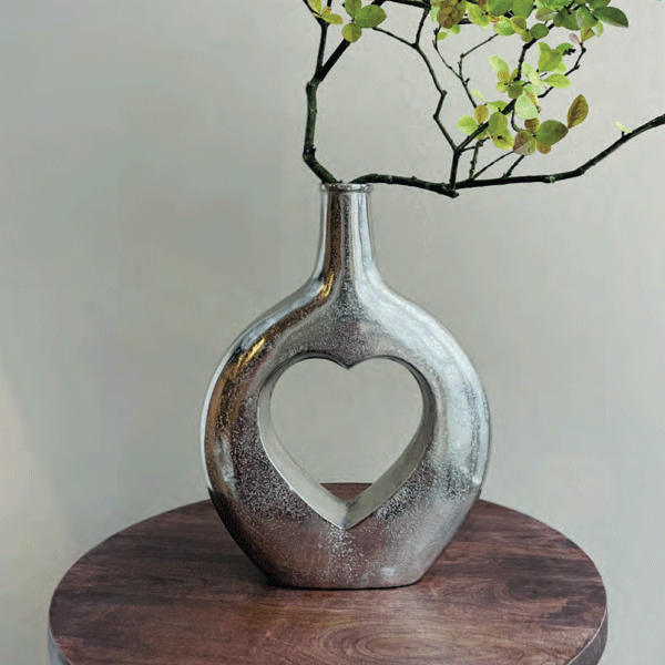 Elegante Aluminium-Vase »Silberglanz«, 26x7x35 cm
