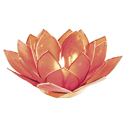 Lotus-Kerzenhalter, Calcit-Orange