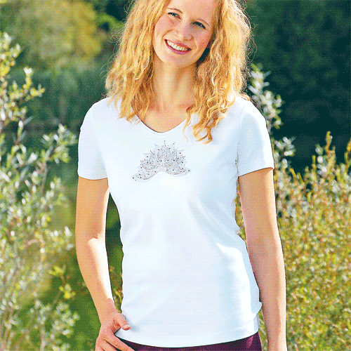 T-Shirt – »Ananda-Lotus« Weiß, Gr. XL