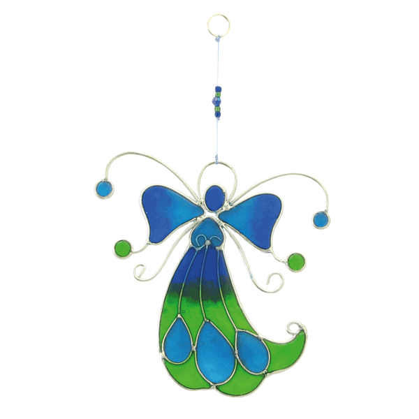 Lichtfänger »Engel«, türkis-blau-grün