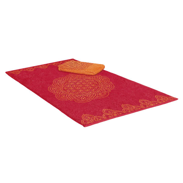 Handtuch »Blume des Lebens«, rubinrot/koralle