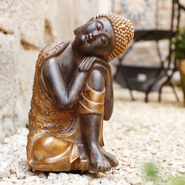 Figur »Ruhender Buddha«, braun / kupferfarben, H ca. 23 cm