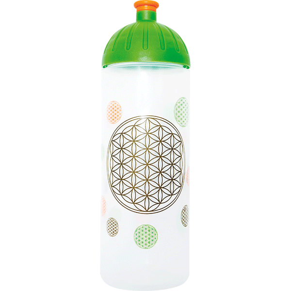 ISYbe® Trinkflasche »Blume des Lebens« grüner Deckel