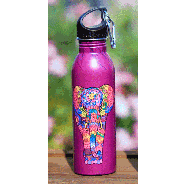 Edelstahl-Trinkflasche »Pink Elephant«, 700 ml
