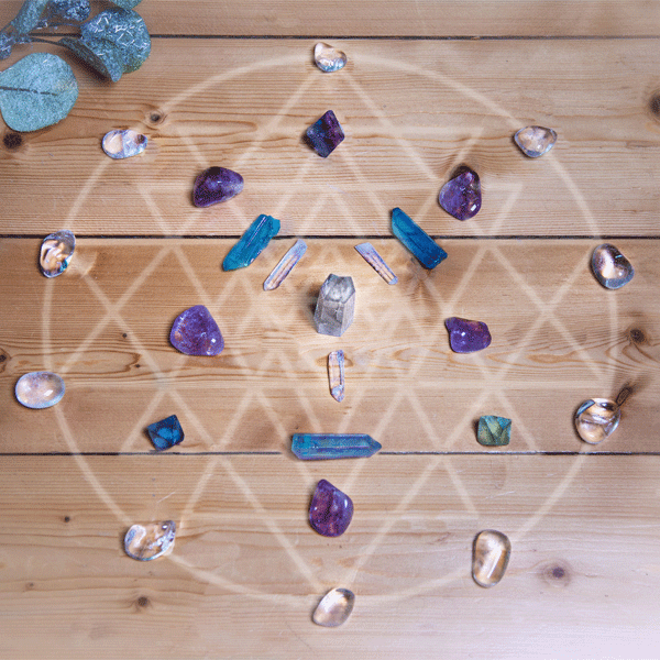 Crystal Grid »Innere Harmonie, Ausgeglichenheit« – Steineset