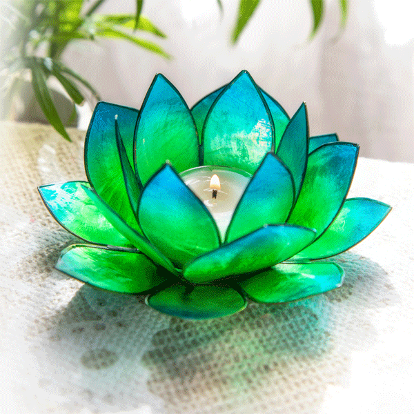 Lotuslicht blau / grün »Sonnenaufgang«