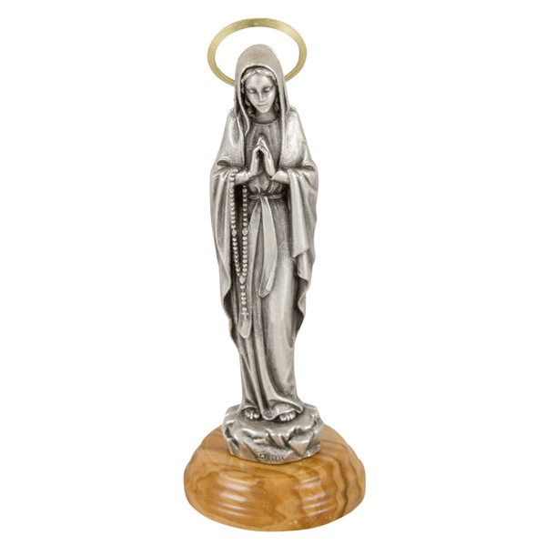 Madonna Lourdes mit Holzsockel