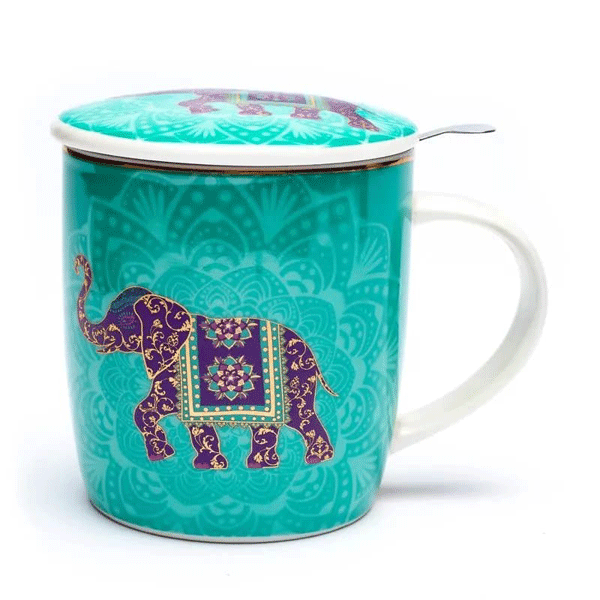 Set Teetasse »Indischer Elefant« mit Sieb und Deckel