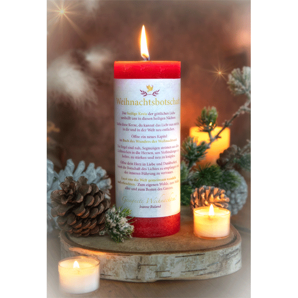 »Kerze »Weihnachtsbotschaft von Jeanne Ruland«