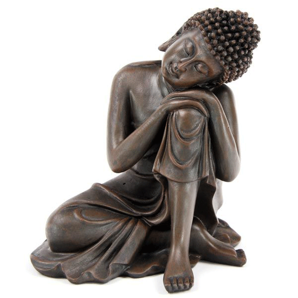 Ruhender Thai-Buddha, Kopf auf seinem linken Knie, H 12 cm