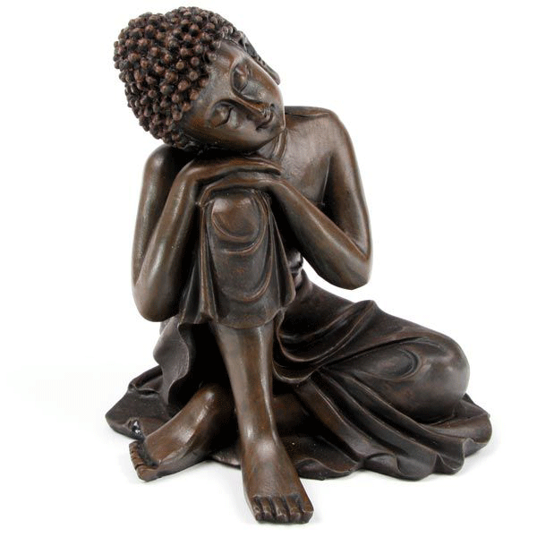 Ruhender Thai-Buddha, Kopf auf seinem rechten Knie, H 12 cm