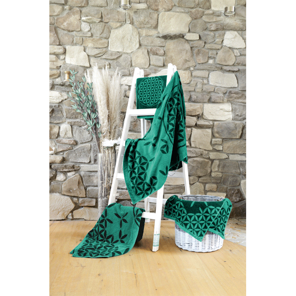 Handtuch smaragd/grün »Blume des Lebens«