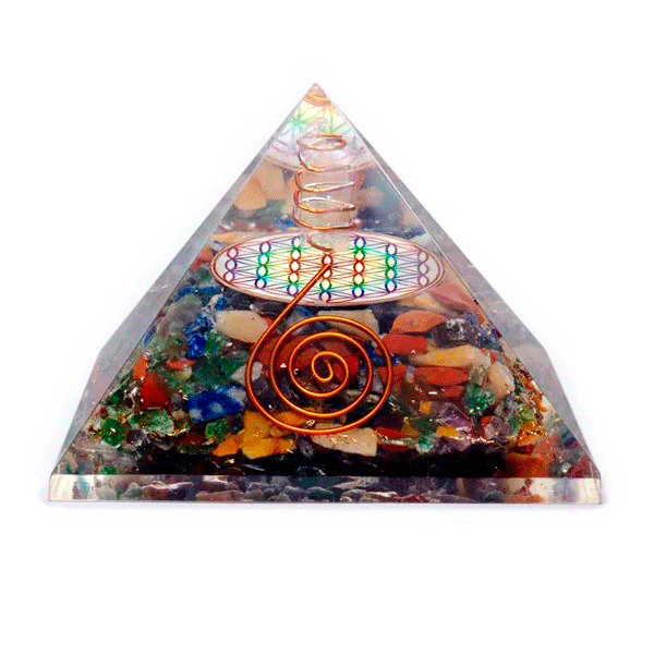 Orgonit-Chakra-Pyramide »Blume des Lebens«